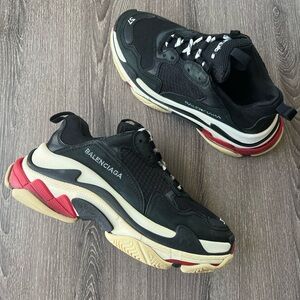 Balenciaga Black and Red Sneakers